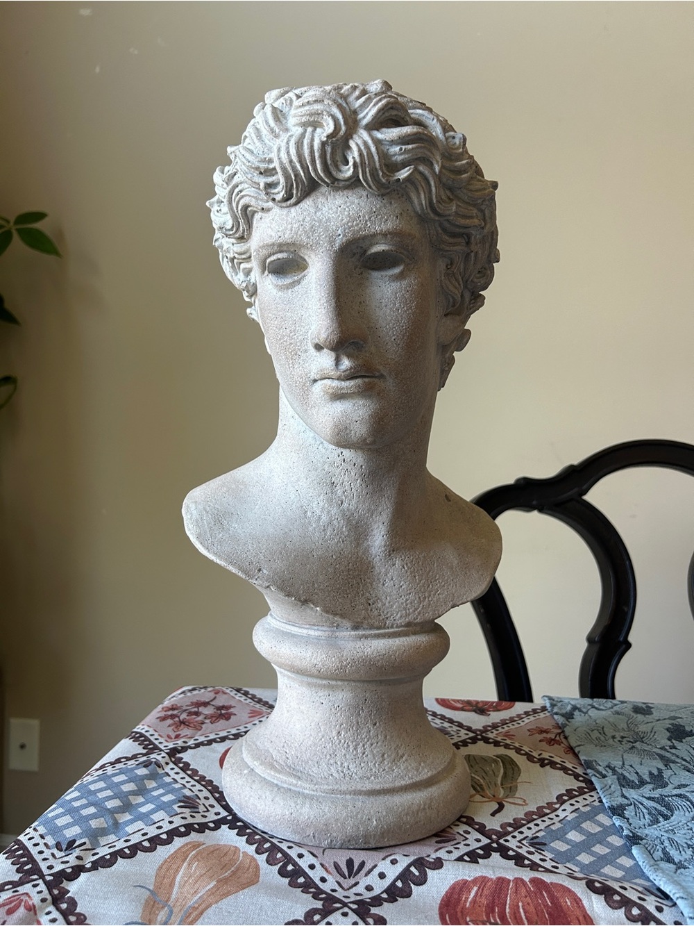 Vintage 17.5” Neoclassical Greek Male Bust by Austin Productions of David 1984
